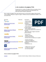 Cuadro Comparativo de Creadores de Páginas Web