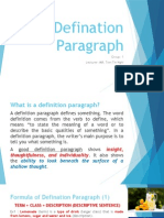 Defination Paragraph