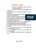 Preguntas Sobre Mitos Y Tabúes