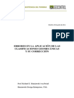 2011 Errores en La Aplicacion de La Clasificacion Geomecanica - Bieniawski