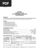 NTE1927 Integrated Circuit 4-Terminal Negative Adjustable Voltage Regulator