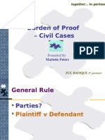 Burden of Proof - Civil Cases: Presented by Mariette Peters