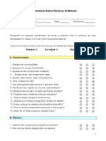 Questionário Sobre Técnicas de Estudo