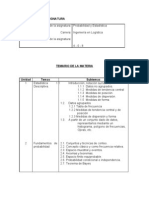 Temario de Probabilidad y Estadística