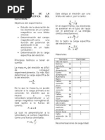 Determinación de Carga Específica Del Electrón