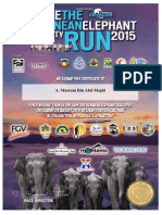 Save The Bornean Elephant Run 2015 Certificate