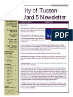 City of Tucson Ward 5 Newsletter: Richard Fimbres Vice Mayor and Councilmember Ward 5