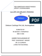 Project Report On DEKSON CASTINGS