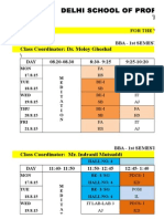 Delhi School of Professional Studies & Research: Time Table