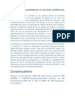 El Principio de Autonomía de La Voluntad Contractual Civil