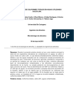 Determinación de Coliformes Totales en Aguas Utilizando Caldo LMX (Reparado) (Reparado)