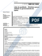 NBR ISO 10006 - Gestão Da Qualidade - Diretrizes para A Qualidade No Gerenciamento de Projetos