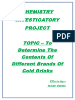 Analysis of Contents of Cold Drinks