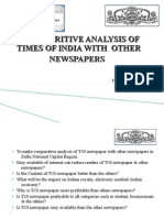 Comparative Analysis of TOI & Other Newspaper in Delhi NCR - Presentation