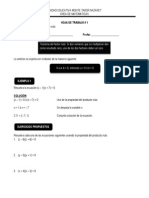 Hojas de Trabajo de Ecuaciones Cuadráticas Por Factorización