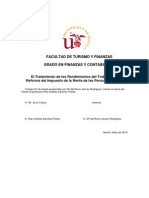 El Tratamiento de Los Rendimientos Del Trabajo Tras La Reforma Del Impuesto Sobre La Renta de Las Personas Físicas