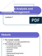 Investment Analysis and Portfolio Management