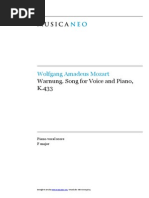 Wolfgang Amadeus Mozart: Warnung. Song For Voice and Piano, K.433