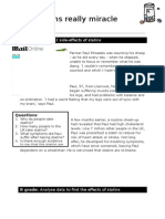 Statins News Articles - Worksheet For AQA Science