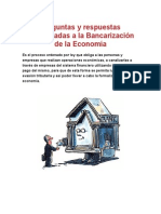 Preguntas y Respuestas Relacionadas A La Bancarización de La Economía