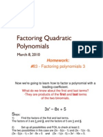 Factoring Quadratic Polynomials