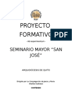 Nuevo Proyecto Formativo Seminario Mayo San Jose Quito (Ad Experimentum)