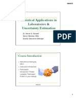 Statistical Applications in Laboratories & Uncertainty Estimation