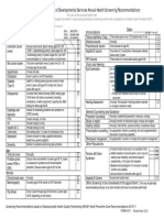 Health Screening Checklist