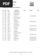 Schedule Varsity