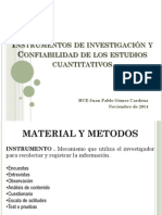 Validez y Confiabilidad de Instrumentos de Investigación