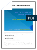 FIN 370 Final Exam - Assignment