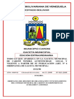 Ordenanza Del Regimen de Organizacion y Funcionamiento Del Consejo Municipal de Caroni y Sus Dependencias Auxi