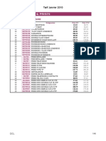 Tarif Avril 2010