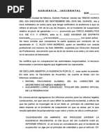 Ejemplo de Audiencia de Suspensión