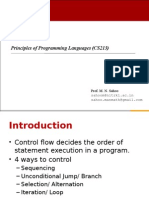 Control Flow: Principles of Programming Languages (CS213)