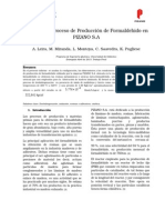 Análisis Del Proceso de Producción de Formaldehido en PIZANO S.A