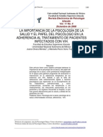 Importancia Del Psicólogo de La Salud en La Adherencia Al Tratamiento en Pacientes Con SIDA