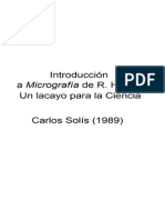 Introduccion A Micrografía de R. Hooke (1665)