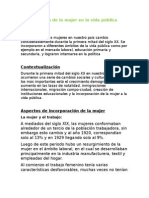 Incorporación de La Mujer en La Vida Pública Chilena