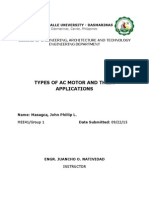 Types of Ac Motor and Their Applications: de La Salle University - Dasmarinas