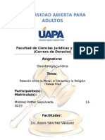 Relación Entre La Moral, El Derecho y La Religión (Trabajo Final)