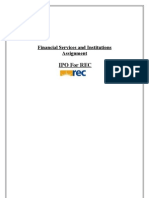 Ipo For Rec: Financial Services and Institutions Assignment