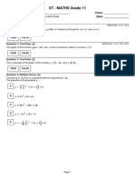 XT MATHS Grade 11 Functions Parabolas + Lines