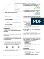 Physics Worksheet Electrostatics Electric Fields and Potential