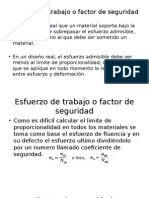 Esfuerzo de Trabajo o Factor de Seguridad