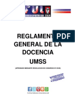 Reglamento General de La Docencia Umss