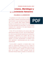 El Marxismo Mariategui y El Movimiento Femenino Popular