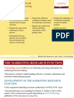 Marketing Research and Sales Forecasting Chapter Objectives