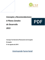 Concepto CTP A Planes Zonales de Desarrollo Envigado 2015