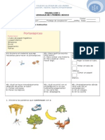 Prueba Primero Basico de Fonemas B, Ce, Ci, CH, Sinonimos, Art Indef), Texto Instructivo